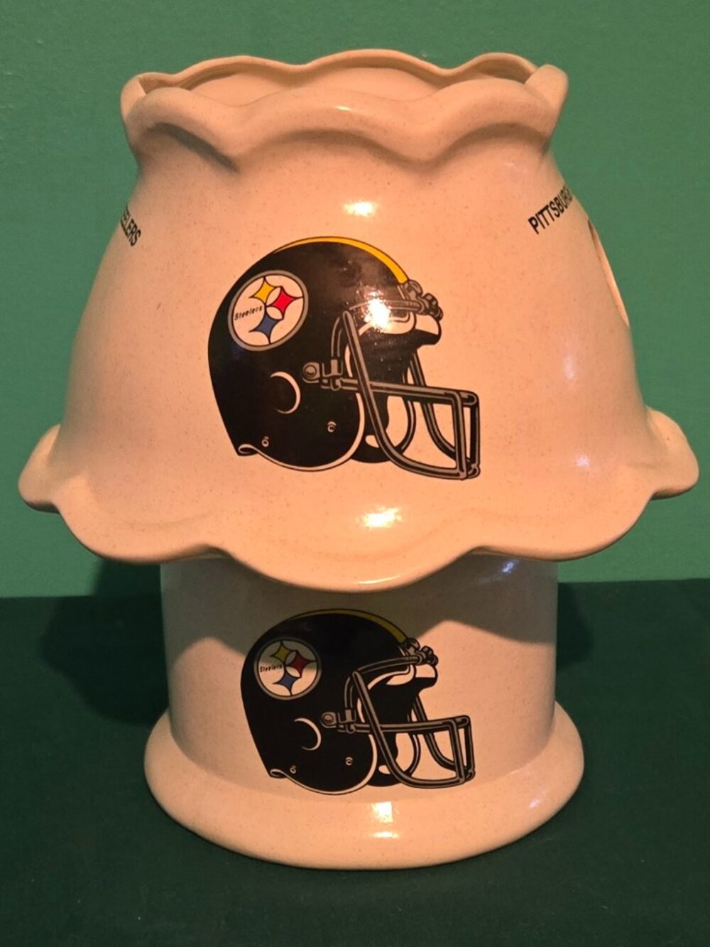 Pittsburgh Steeler Ceramic CANDLE BASE & SHADE Jar Holder